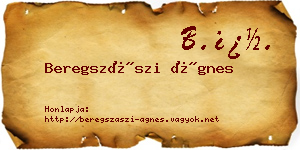 Beregszászi Ágnes névjegykártya